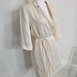 Zara Ivory Satin Wrap Blazer Dress (short sleeve) - NWOT